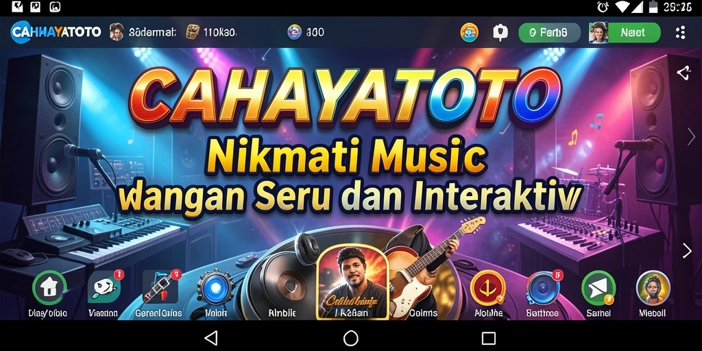 Tampilan screenshot utama CAHAYATOTO yang menampilkan gameplay musik interaktif.