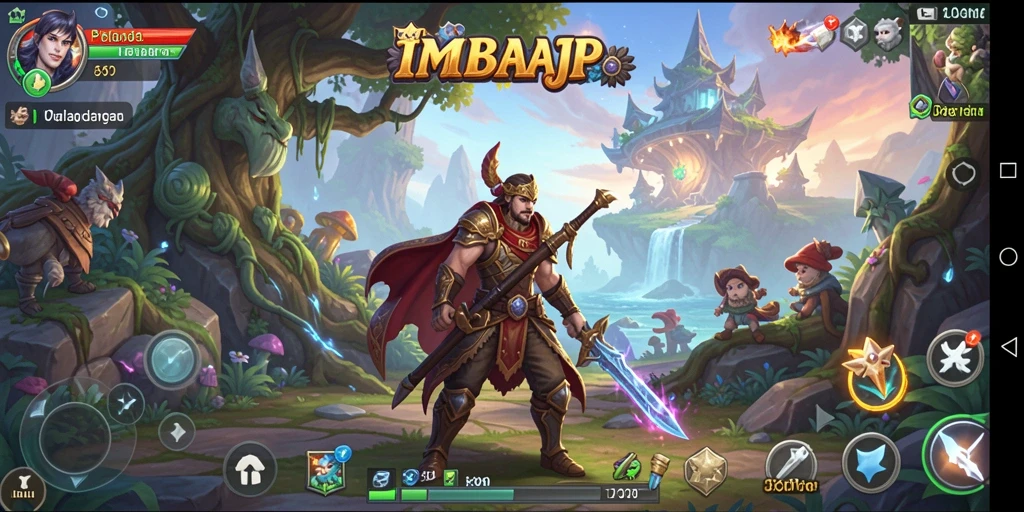 Screenshot gameplay IMBAJP yang menampilkan petualangan seru di dunia fantasi.