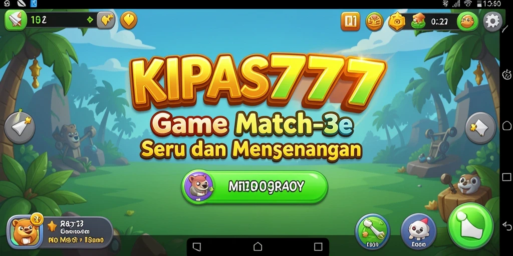 Tangkapan layar gameplay seru KIPAS777 Match-3.