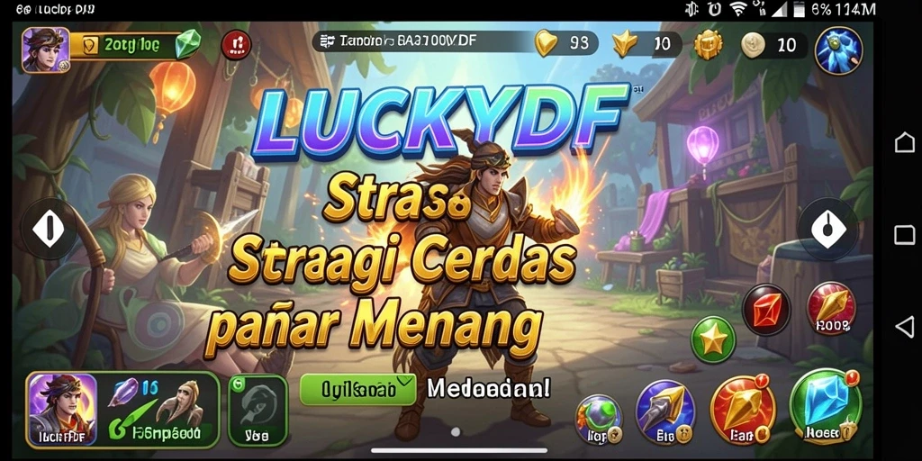 Tampilan gameplay menawan dari LUCKYDF dalam pertempuran strategi.