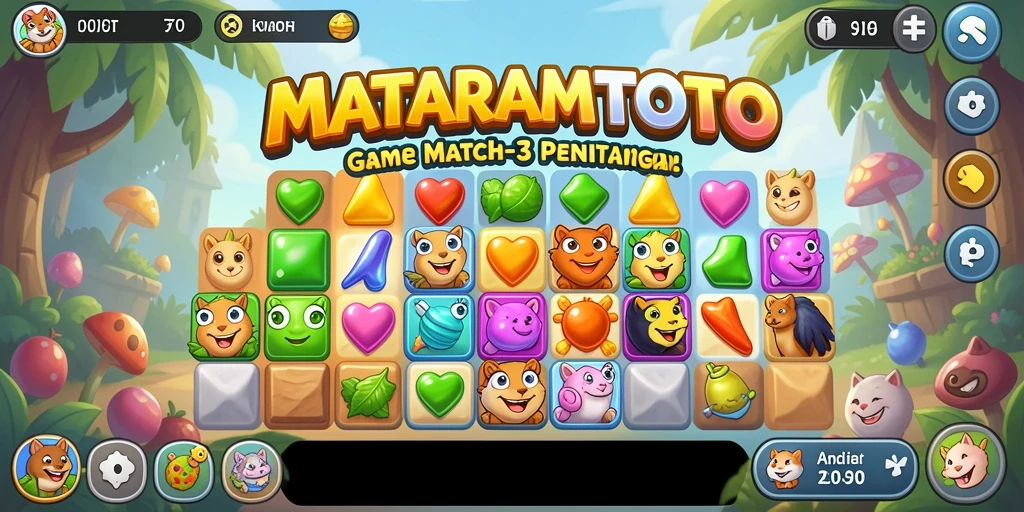 Tampilan menarik dari gameplay MATARAMTOTO dengan tantangan Match-3.