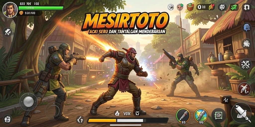 Tampilan gameplay MESIRTOTO yang penuh aksi dan petualangan mendebarkan.