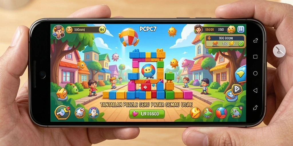 Screenshot gameplay PCPC7 menampilkan visual menarik dan teka-teki seru.