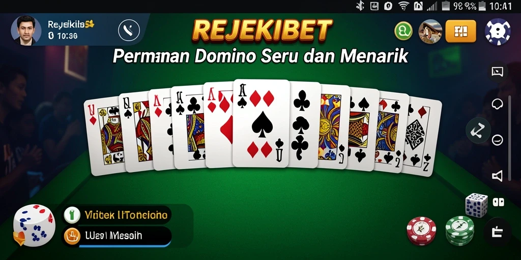 Screenshot gameplay REJEKIBET yang menampilkan aksi seru permainan Domino.