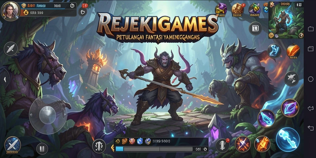 Visual gameplay menegangkan dalam REJEKIGAMES, penuh aksi dan petualangan.